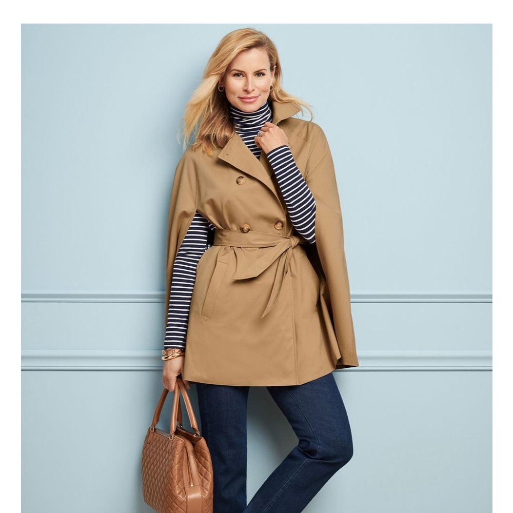 Talbots 2X NWT Belted Trench Cape